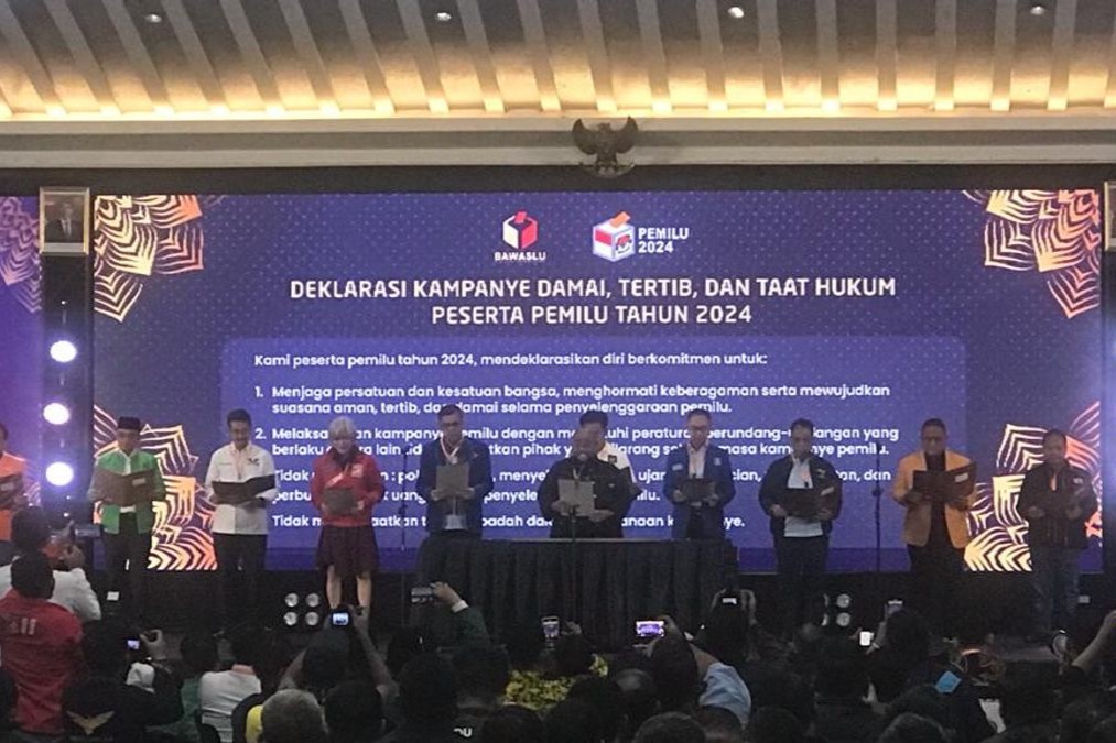 Peserta Pemilu 2024 Teken Deklarasi Kampanye Damai