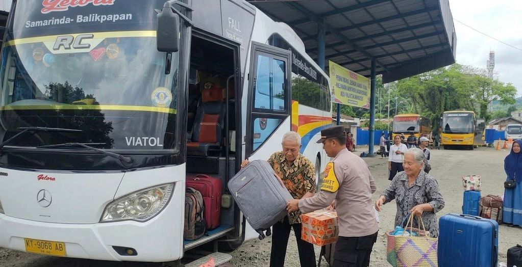 152 Pemudik Ikut Program Mudik Gratis Polresta Samarinda, Tiga Bus Berangkat ke Balikpapan