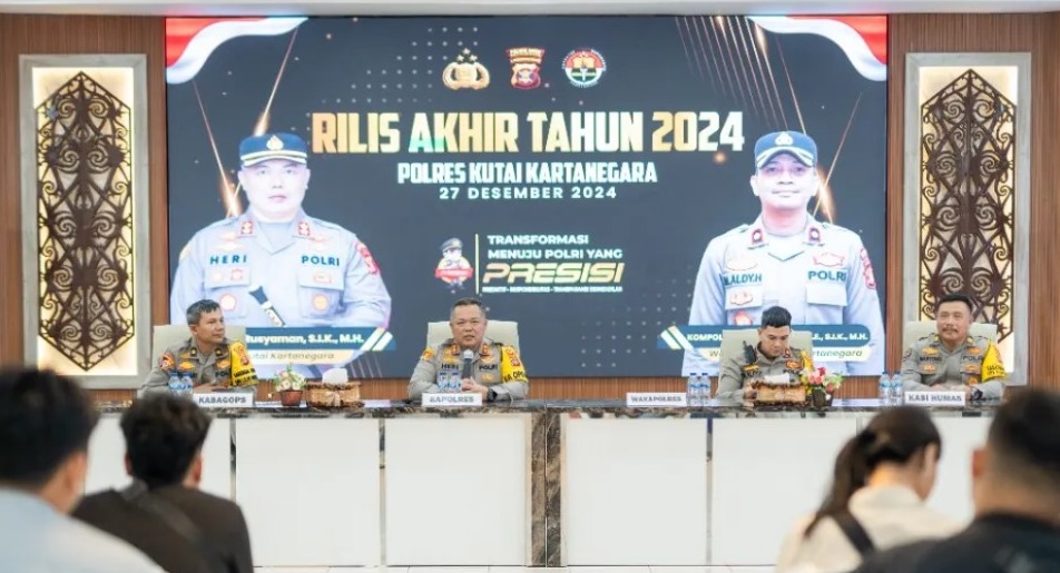 Menutup Akhir Tahun Polres Kukar Paparkan Pencapaian Sepanjang Tahun 2024