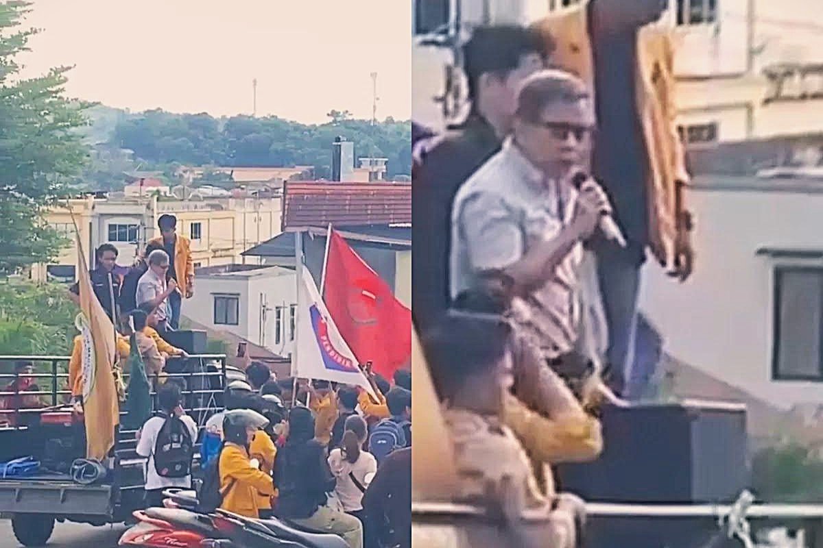 Rocky Gerung Ikut Panaskan Aksi Mahasiswa 'Indonesia Gelap' di DPRD Kaltim