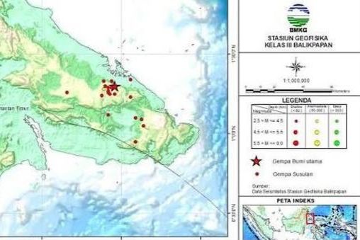 Kaltim Tak Kebal Gempa, 3 dari 5 Sesar Jadi Perhatian BMKG