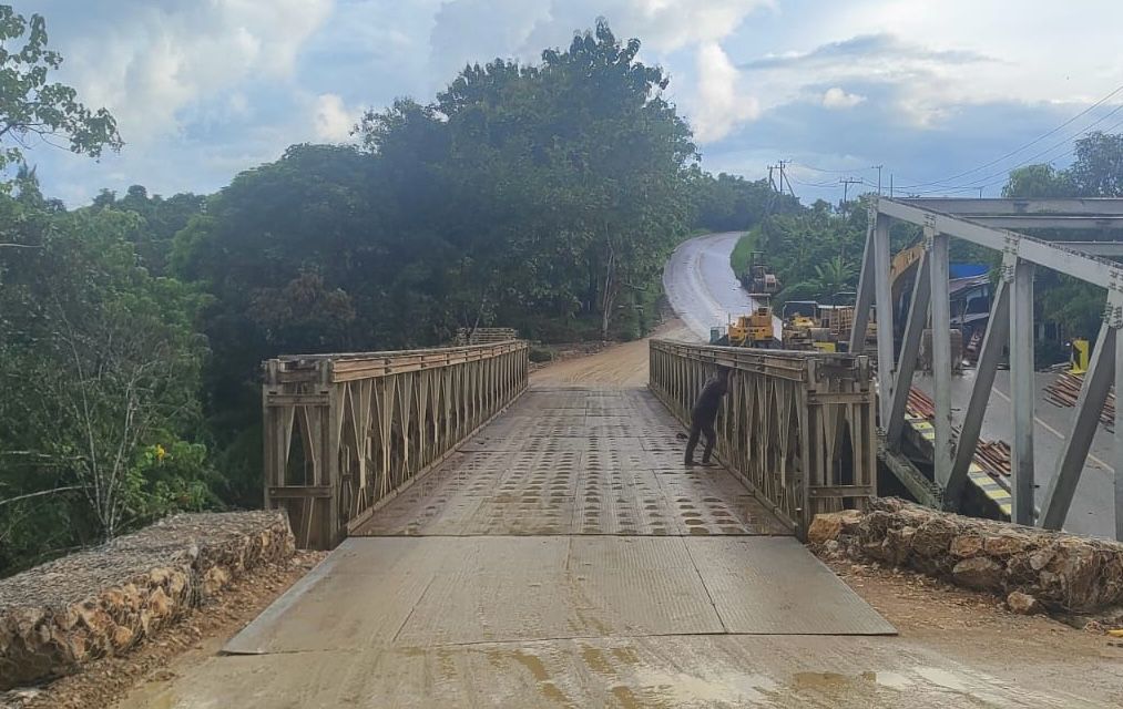 Jembatan Bailey Penghubung Kaltim-Kalsel di Desa Busui Sudah Bisa Dilewati