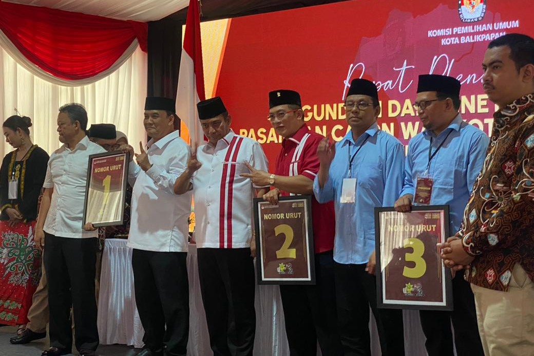 Resmi! KPU Balikpapan Tetapkan Nomor Urut 3 Paslon pada Pilkada 2024