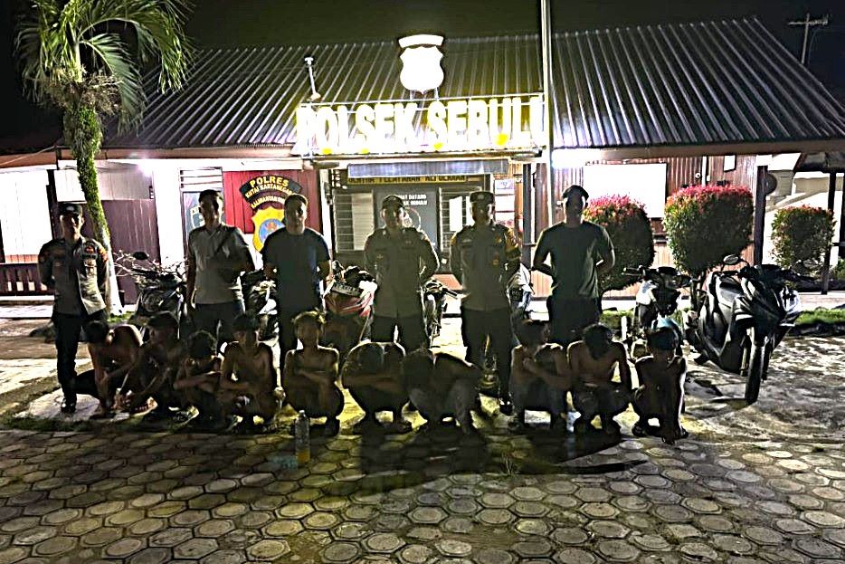 Pesta Miras, 10 Preman Ditangkap Personel Polsek Sebulu dalam Operasi Pekat Mahakam 2025