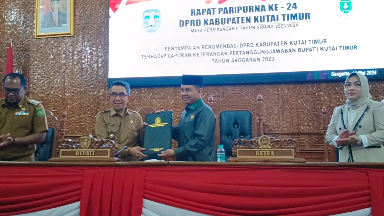 DPRD Kutim Sampaikan Rekomendasi LKPJ Bupati Kutim