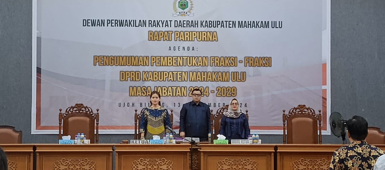 Empat Fraksi DPRD Mahulu Resmi Ditetapkan, Ada Satu Fraksi Gabungan 