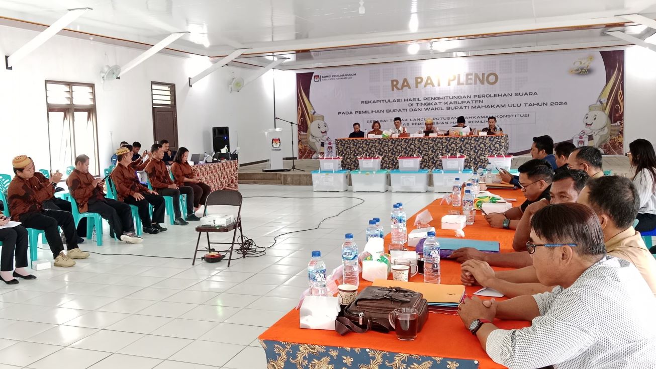 Pleno PSU Mahulu Tingkat Kabupaten Usai, Paslon Angela-Suhuk Unggul Jauh 