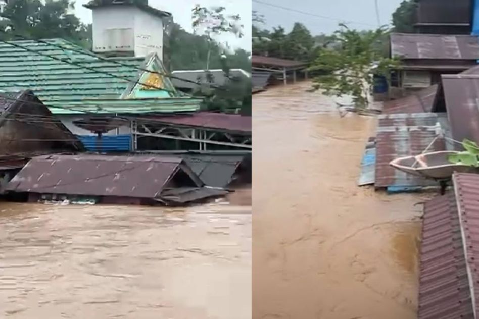 Banjir Rendam Sejumlah Desa di Kabupaten Tebing Tinggi Kalsel, Ketinggian Air hingga Sentuh Atap Rumah