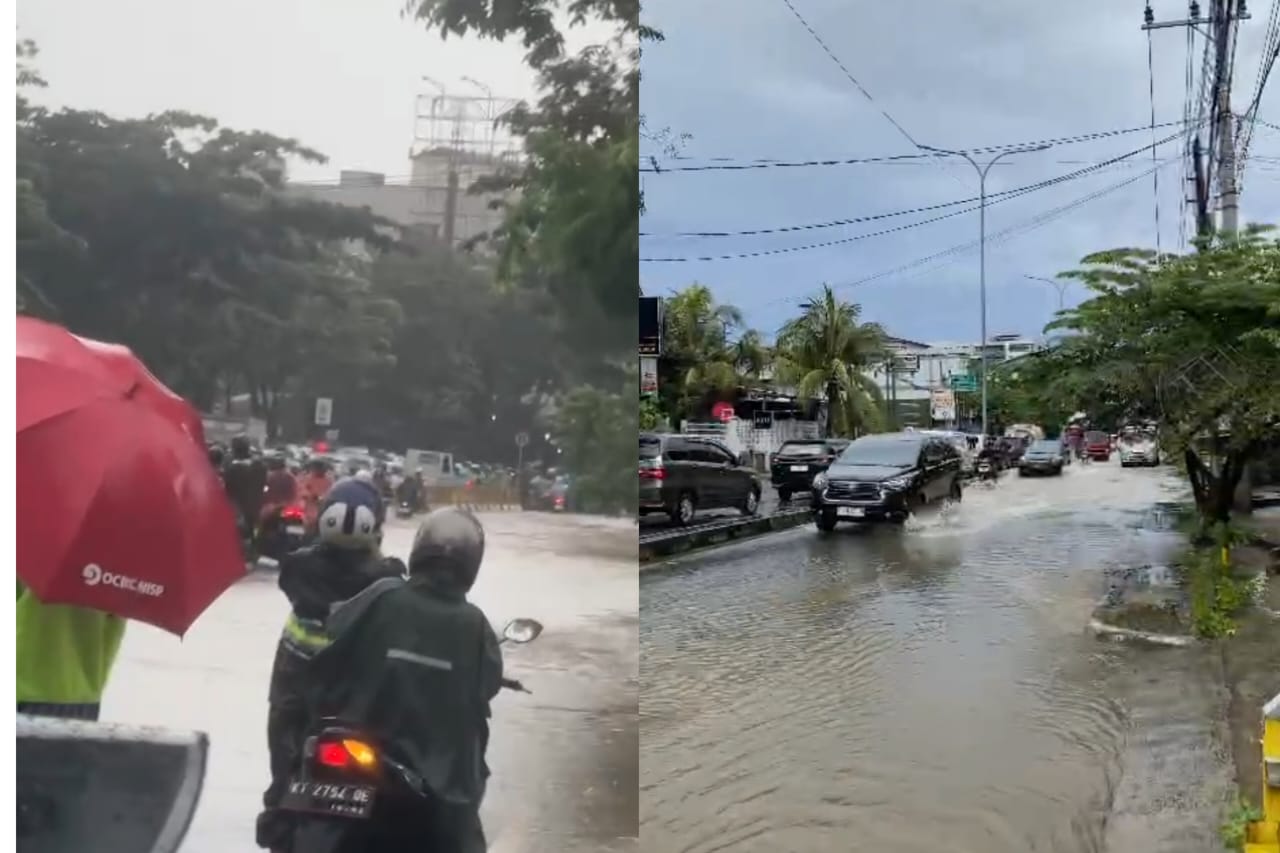 Banjir Rendam MT Haryono dan Sekitarnya saat Hujan Lebat Mengguyur Balikpapan