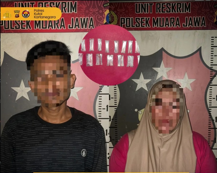 Dua Pengedar Narkoba di Muara Jawa Tertangkap Basah Miliki Belasan Paket Sabu Siap Edar