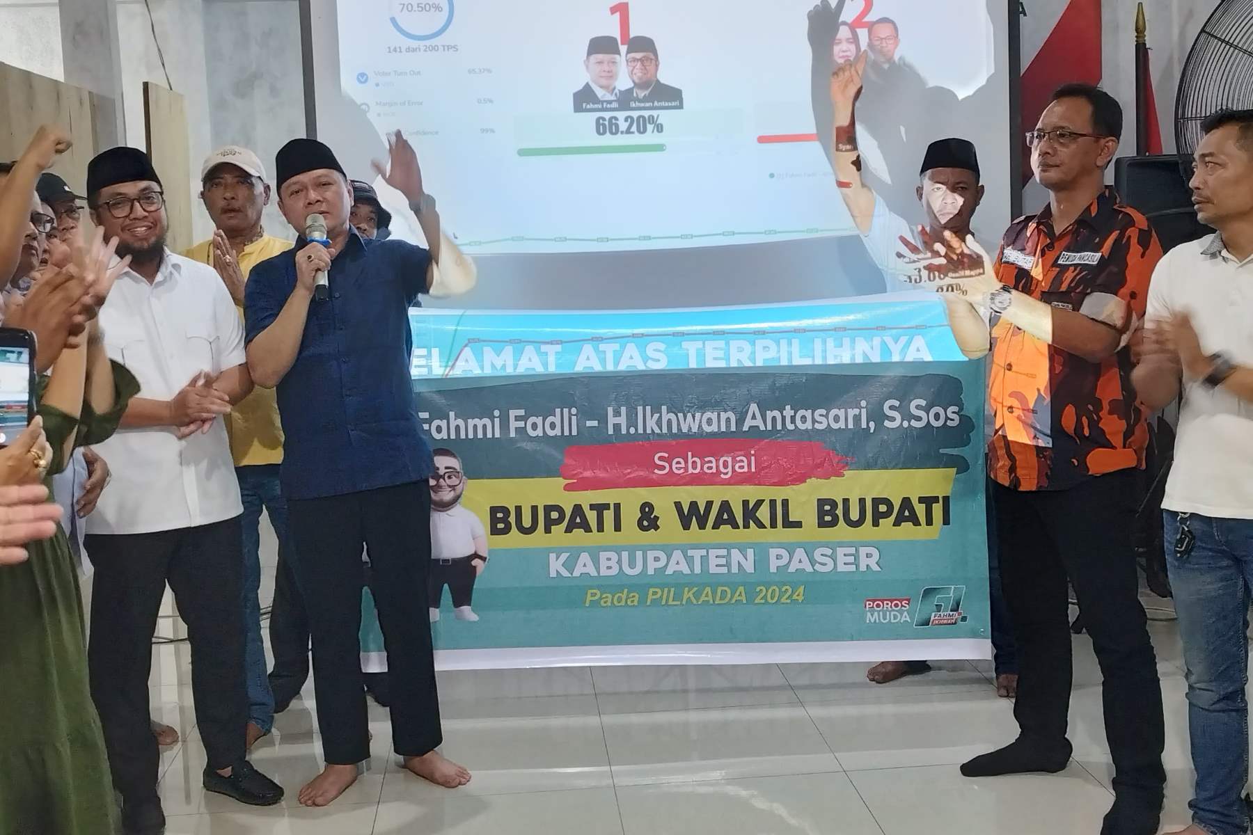 Fahmi-Ikhwan Klaim Menang di Paser, Berdasar Hasil Quick Count dan Real Count Internal