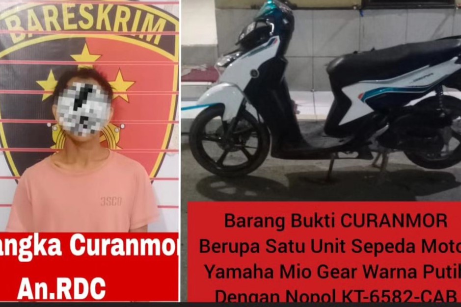 Polisi Tangkap Pencuri Motor di Samarinda Ulu