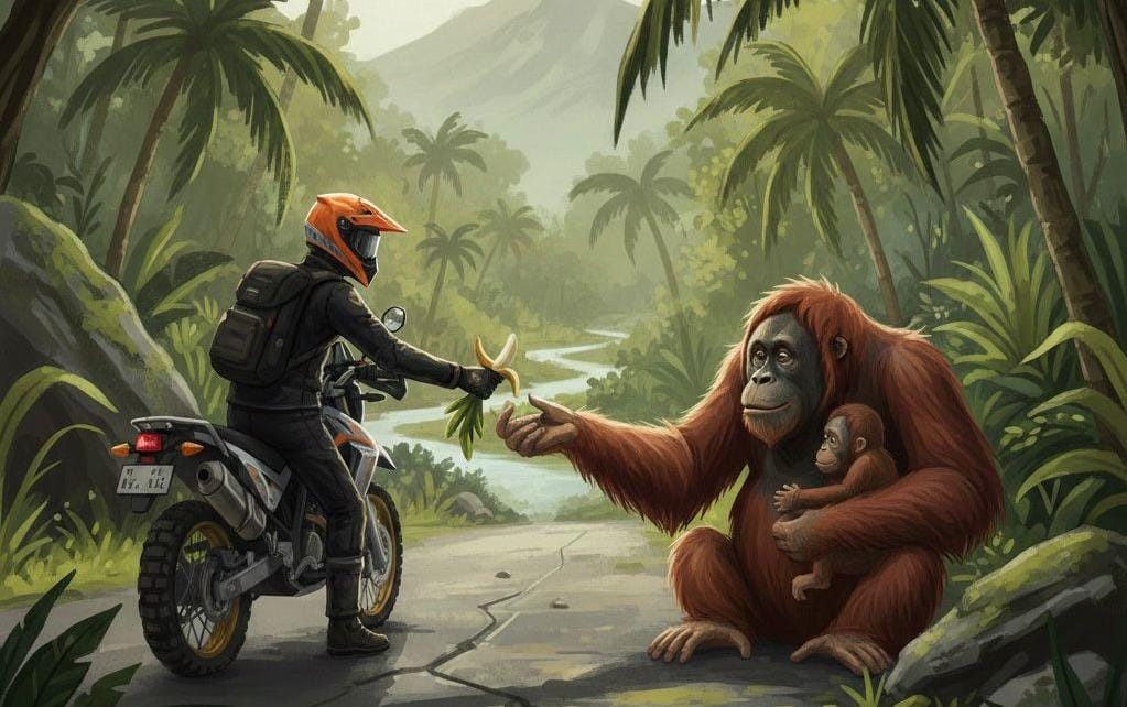 Viral Orang Utan Kerap Muncul di Jalan Poros Kaliorang, BKSDA Kaltim Turunkan Tim Lakukan Observasi