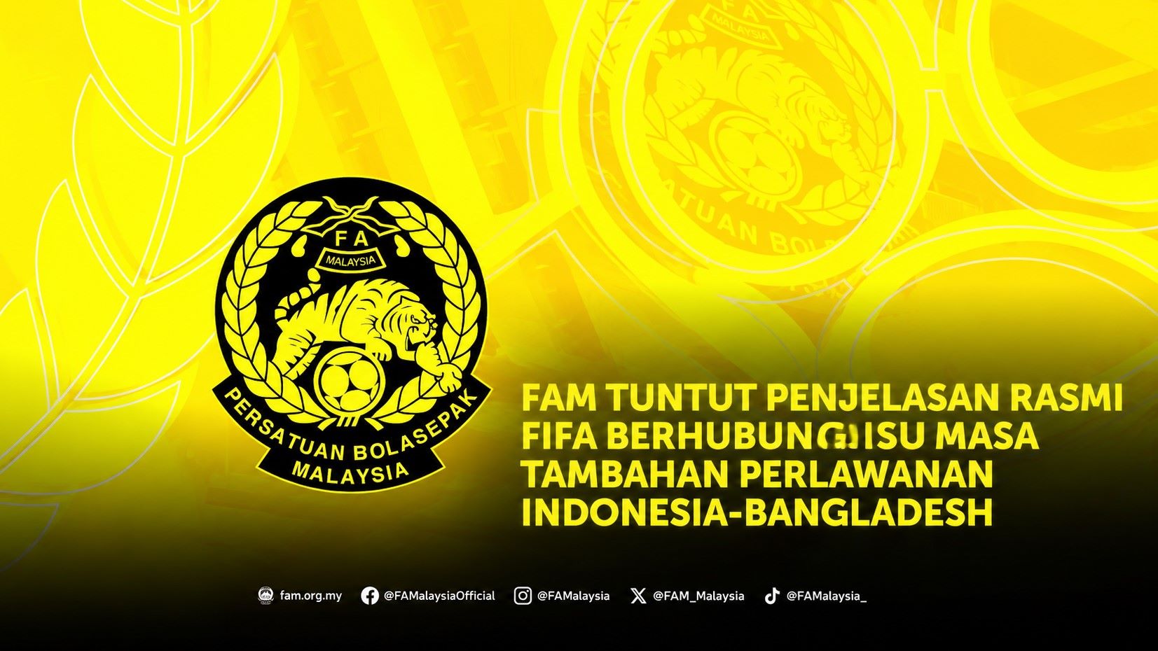 FAM Tuntut Penjelasan FIFA soal Tambahan Waktu 7 Menit di Laga Indonesia vs Bangladesh