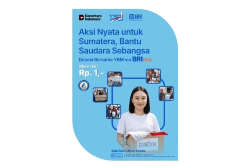 Donasi untuk Korban Bencana Sumatra Kini Bisa Lewat Aplikasi BRImo