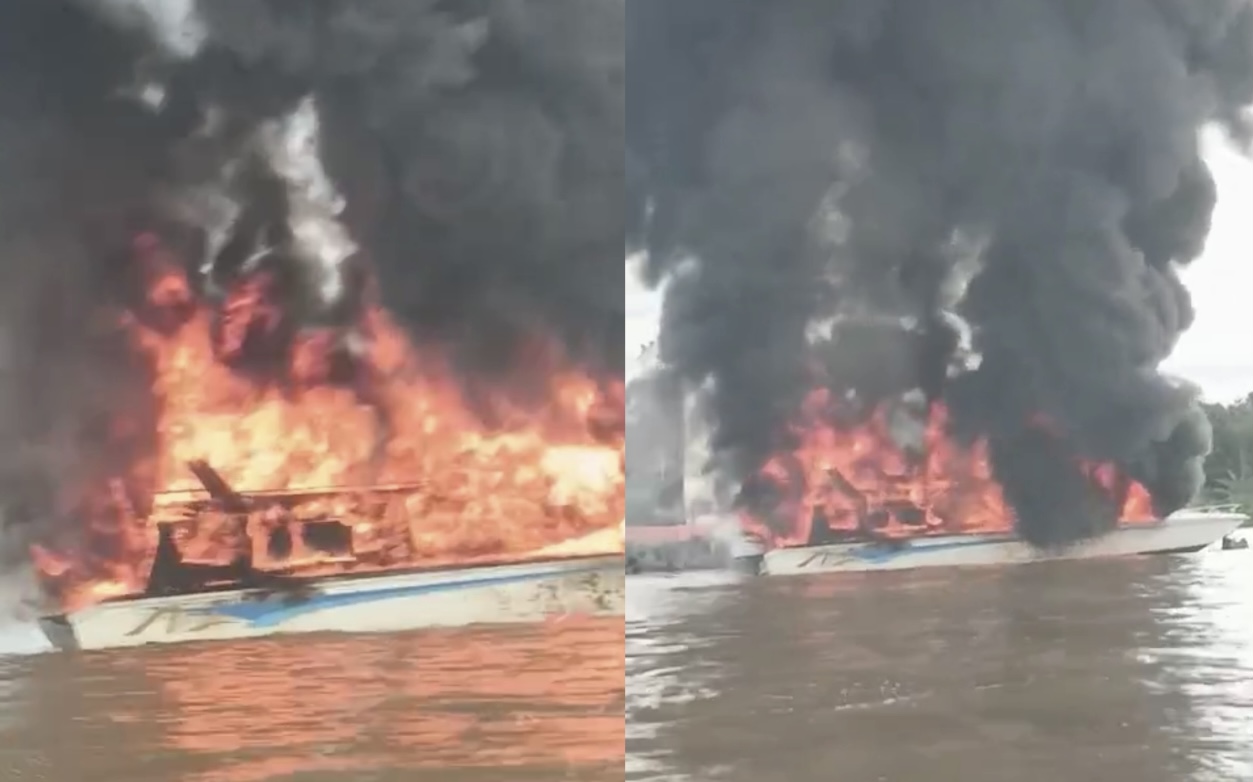 Speedboat Rombongan Wakil Bupati Kubar Terbakar di Perairan Muara Kaman, 23 Penumpang Dilaporkan Selamat