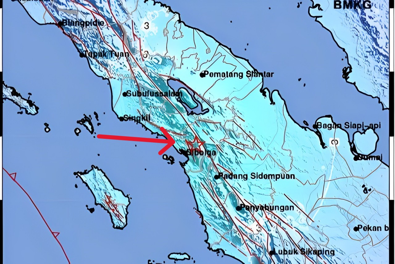 Gempa Berkekuatan M 5,7 Guncang Tapanuli Utara Pagi ini