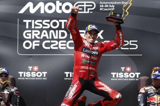 Juara di MotoGP Ceko 2025, Marc Marquez Catatkan Sejarah! Menang 5 Kali Beruntun dalam 1 Musim