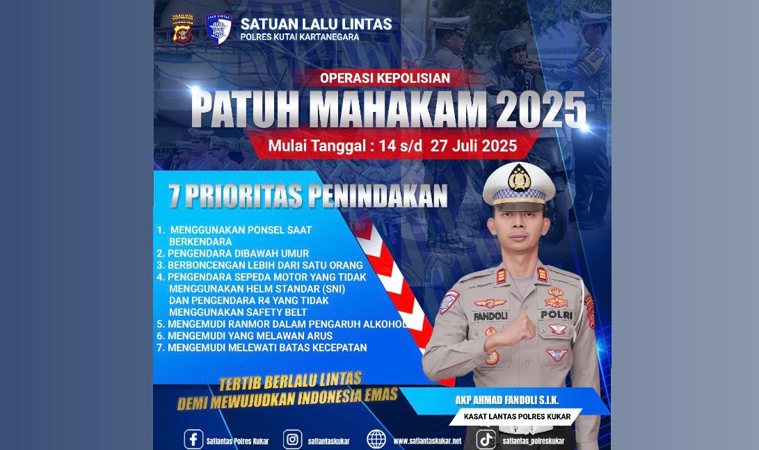 Operasi Patuh Kukar Dimulai Pekan Depan, Fokus pada 7 Pelanggaran Ini