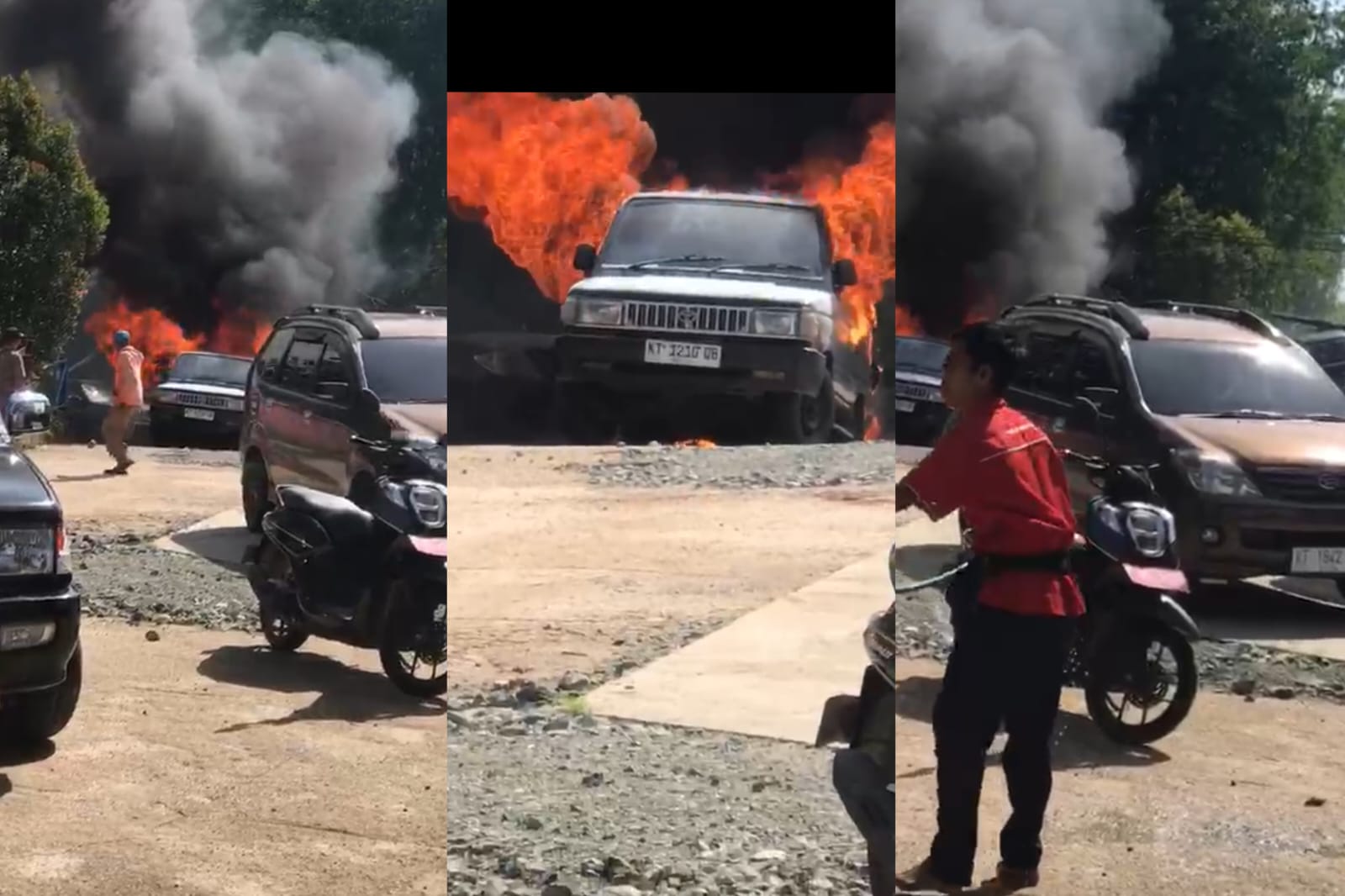 Breaking News! Mobil Pengetap BBM Terbakar di SPBU Marangkayu