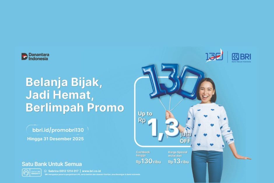 Manjakan Nasabah di HUT ke-130, BRI Tebar Ragam Promo Diskon Spesial