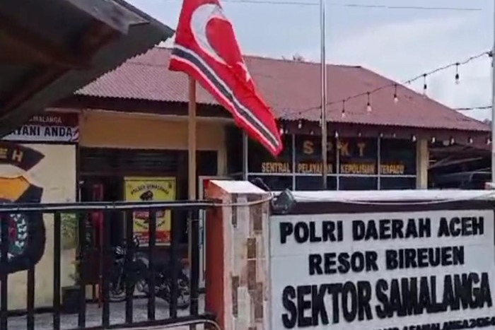 Bendera 'GAM' Berkibar di Polsek Samalanga, Kapolsek Diperiksa Propam