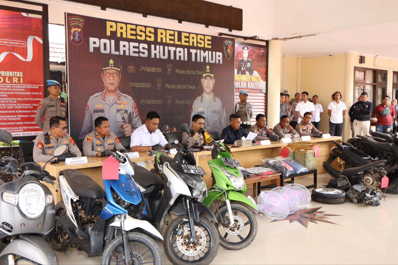 Polres Kutim Tangkap Pelaku Curat Spesialis Nasabah Bank Lintas Provinsi 