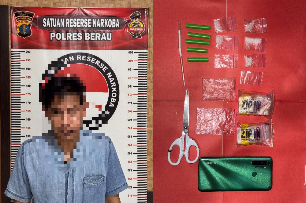 Polres Berau Ringkus Pengedar Narkoba, Sita 7 Poket Sabu