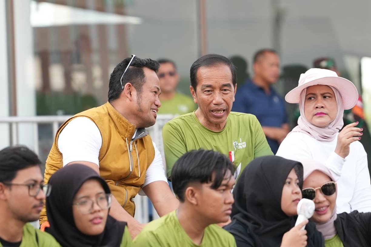 Rudy Mas'ud Ngobrol Asik dengan Jokowi di Nusantara Fun Run 2024, Bahas Apa?