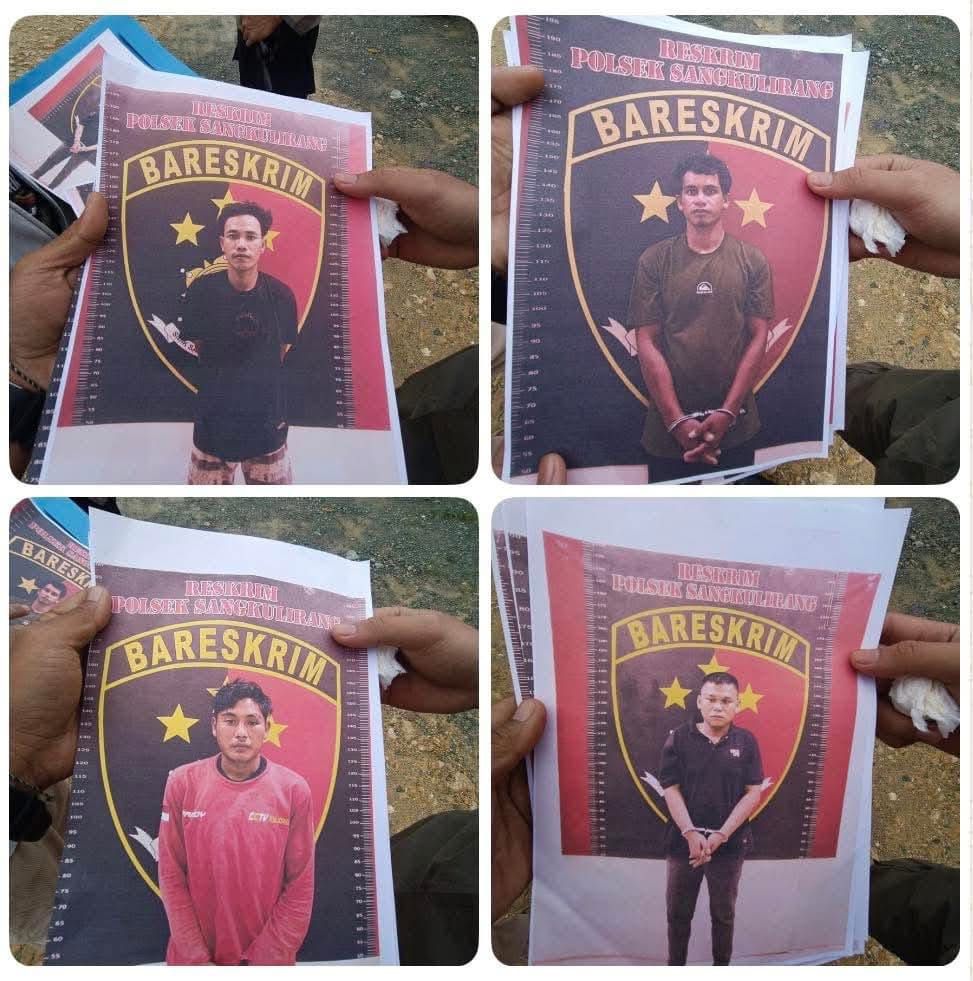 Polres Kutim Rilis Wajah Empat Tahanan Polsek Sangkulirang yang Kabur