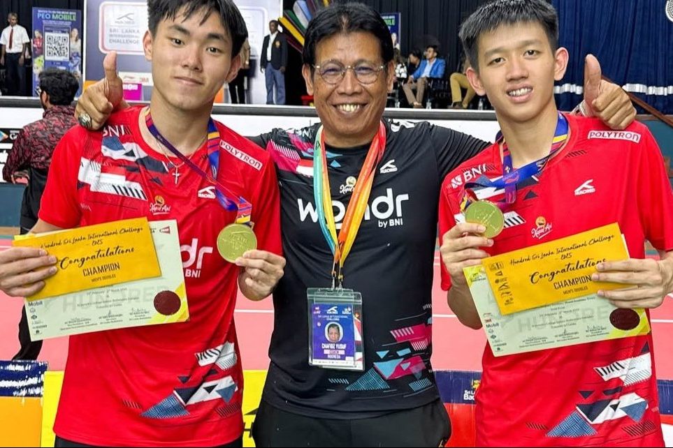 Ganda Putra Raymond Indra/Nikolaus Joaquin Menjuarai Sri Lanka International Challenge 2025