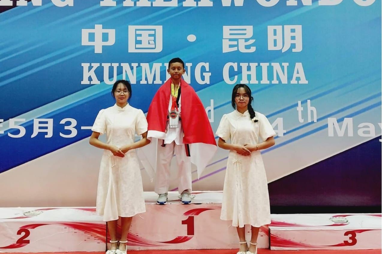 Bikin Indonesia Bangga, Anak Babinsa Berau ini Raih Medali Emas Kejuaraan Taekwondo di China