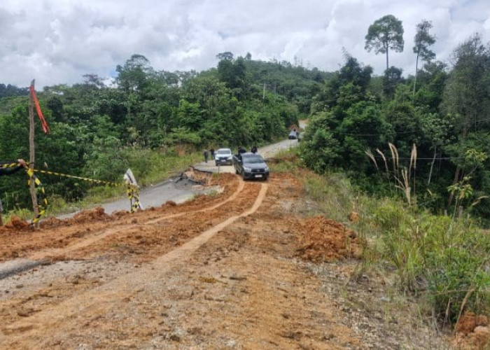 Solusi Sementara Atasi Jalan Ambles, DPUPR Berau Gerak Cepat Pasang Jembatan Bailey