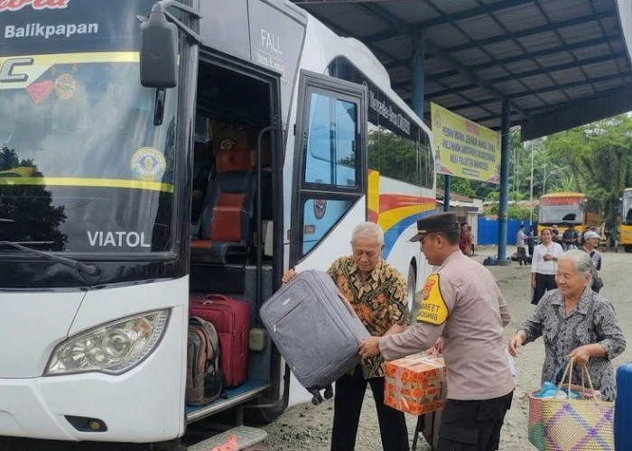 152 Pemudik Ikut Program Mudik Gratis Polresta Samarinda, Tiga Bus Berangkat ke Balikpapan
