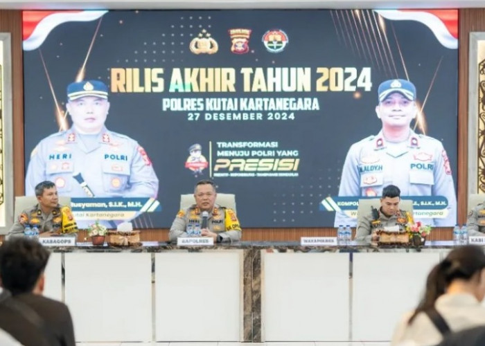 Menutup Akhir Tahun Polres Kukar Paparkan Pencapaian Sepanjang Tahun 2024