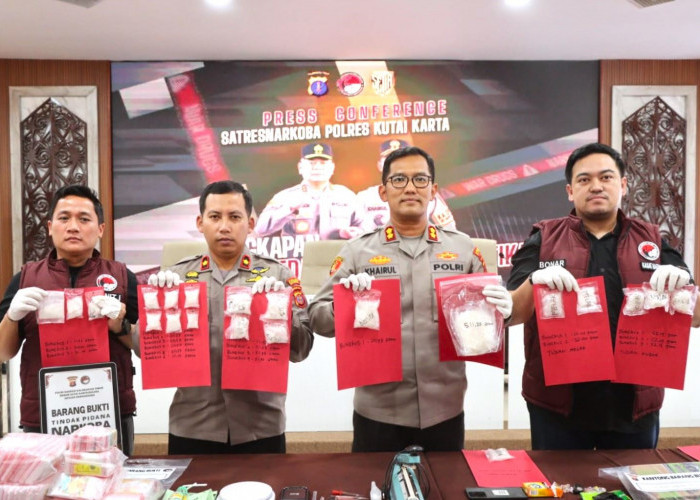 Polres Kukar Sita 1,4 Kilogram Sabu dari Jaringan Terorganisir