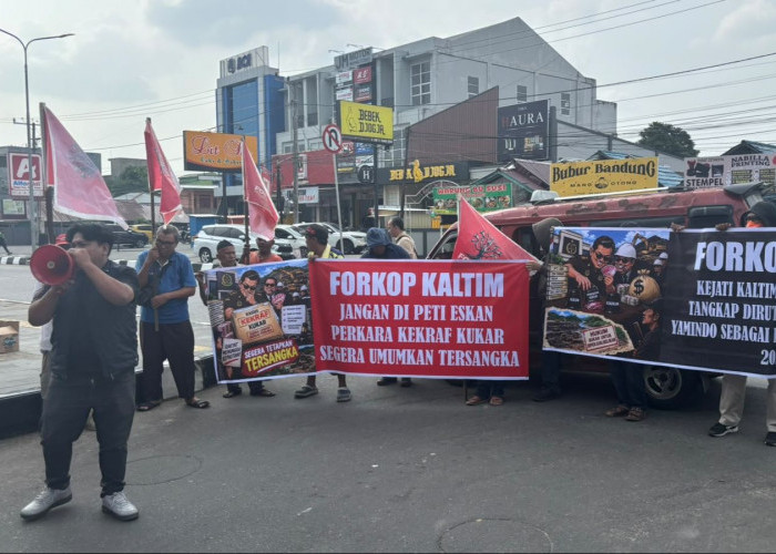 Massa FORKOP Kaltim Geruduk Kejati, Minta Penanganan Kasus CV ABI dan Dispar Kukar Dipercepat