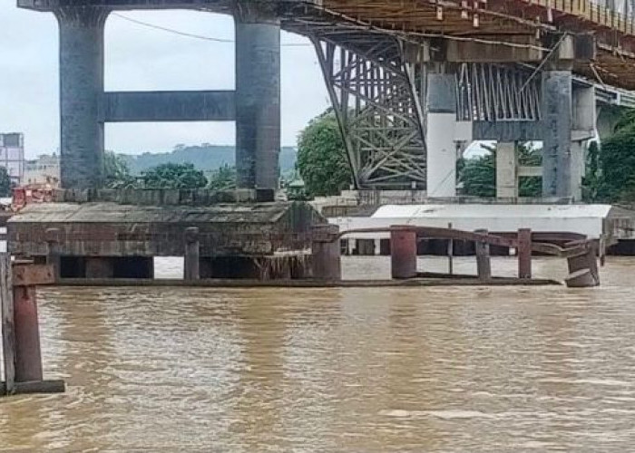 Meski Aman Dilintasi, Jembatan Mahakam Tetap Siaga, Pelindung Pilar Hilang Satu