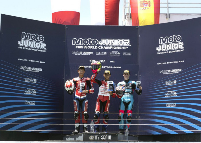 Juara di Estoril, Kiandra Ramadhipa Pangkas Jarak di Klasemen Moto3 Junior 2026