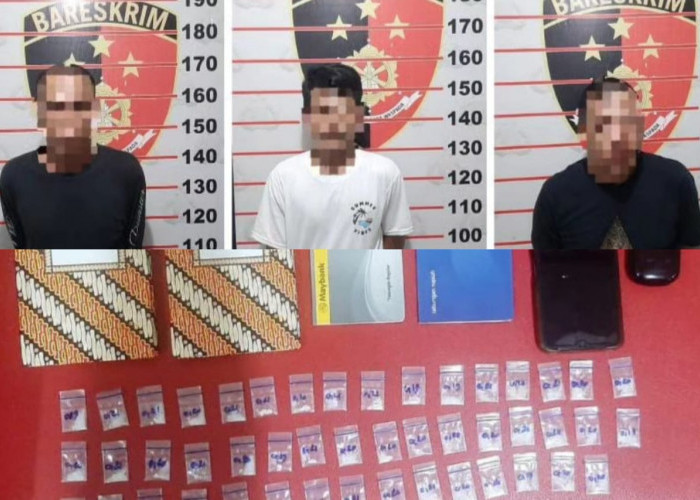 Polsek Samarinda Seberang Bekuk 3 Anggota Jaringan Pengedar Narkotika, Sita 47 Paket Sabu