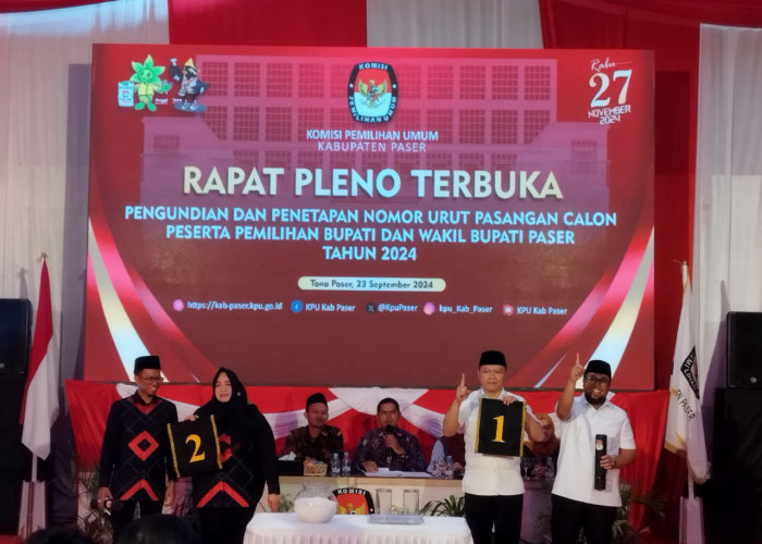 KPU Paser Lakukan Pengundian dan Penetapan Nomor Urut Paslon