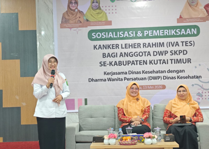 Dinkes dan DWP Dinkes Kutim Gelar Sosialisasi serta Pemeriksaan IVA Test Gratis bagi Anggota DWP SKPD 