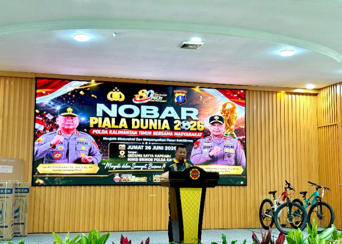 Polda Kaltim Adakan Nobar Piala Dunia Bareng Ojol 
