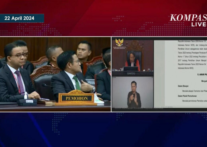 MK Tolak Permohonan Tim Anies- Muhaimin untuk Seluruhnya, Cawe-Cawe Jokowi Tak Terbukti