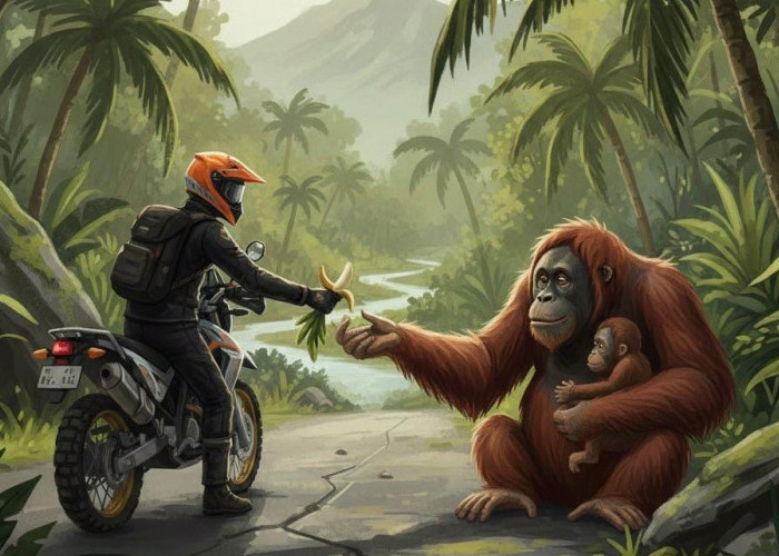 Viral Orang Utan Kerap Muncul di Jalan Poros Kaliorang, BKSDA Kaltim Turunkan Tim Lakukan Observasi