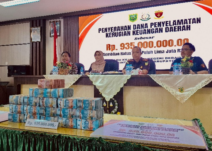 Kajari Berau Kembalikan Dana Hasil Korupsi ASN Dinkes Rp 935 Juta