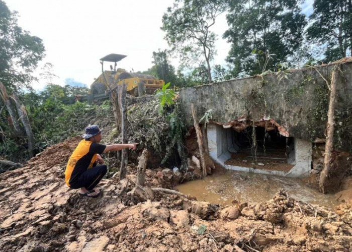 Jalan Poros Kukar-Kubar yang Longsor Dipasang Box Culvert, Begini Kondisinya Sekarang