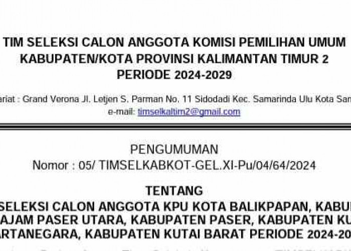 10 Besar Calon Komisioner KPU Kabupaten/Kota Sudah Keluar, Cek Namanya di Link Ini