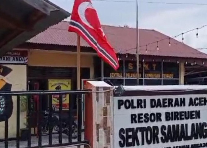 Bendera 'GAM' Berkibar di Polsek Samalanga, Kapolsek Diperiksa Propam