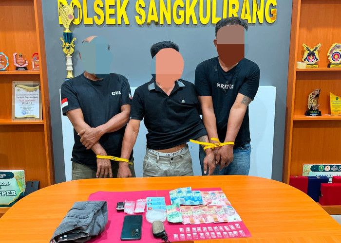 Tiga Pria Pengedar Sabu di Sandaran Diciduk, Polisi Sita 23 Paket Sabu Siap Edar